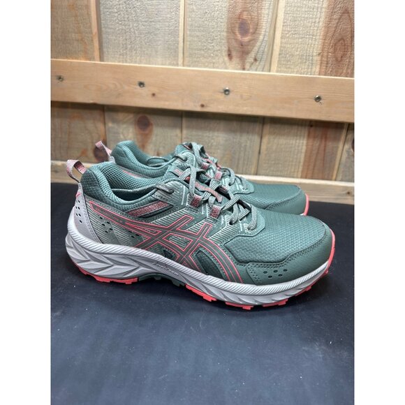 Asics Gel-Venture 9 Womens Trail Running Shoes Green/Coral Size 6.5 - Picture 1 of 9